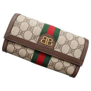 Balenciaga Hacker Continental Wallet Gucci Collaboration Beige Brown
